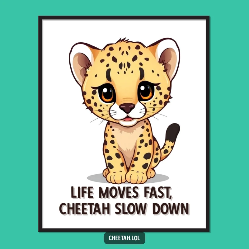 Funny Free Printable Cheetah Wall Art - Speedy Cub Peek Downloadable Decor