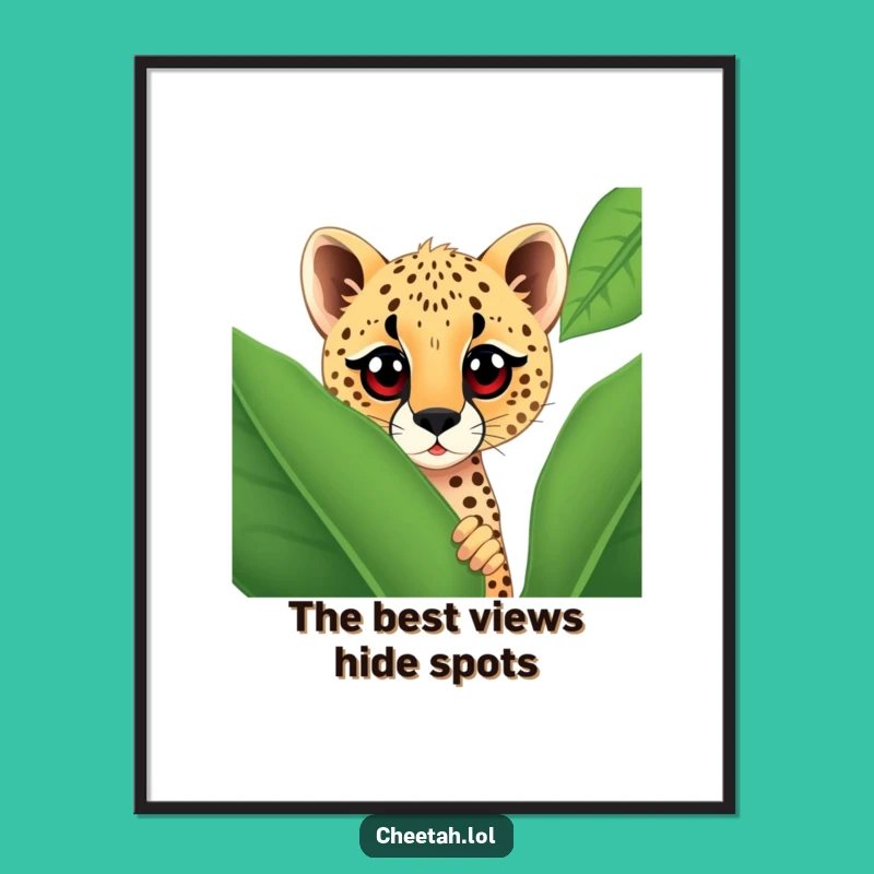 Free Printable Cheetah Wall Art: Curious Peek Downloadable Art for Whimsical Decor