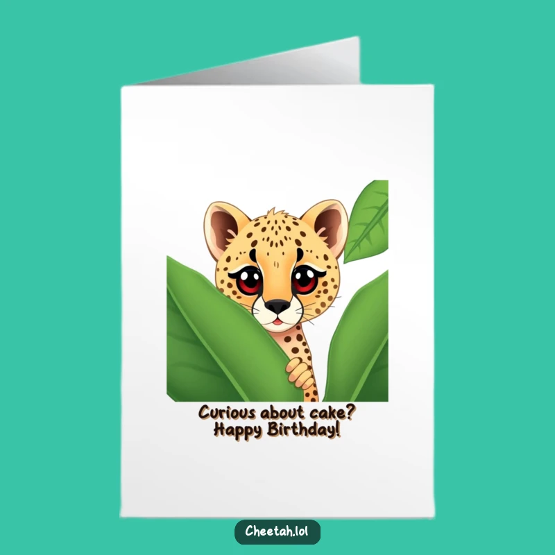 Free Printable Cheetah Birthday Card: Curious Peek Downloadable Gift for a Special Day