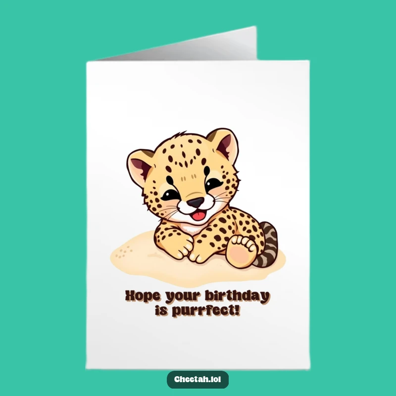 Free Printable Cheetah Cub Birthday Card Funny Downloadable Gift