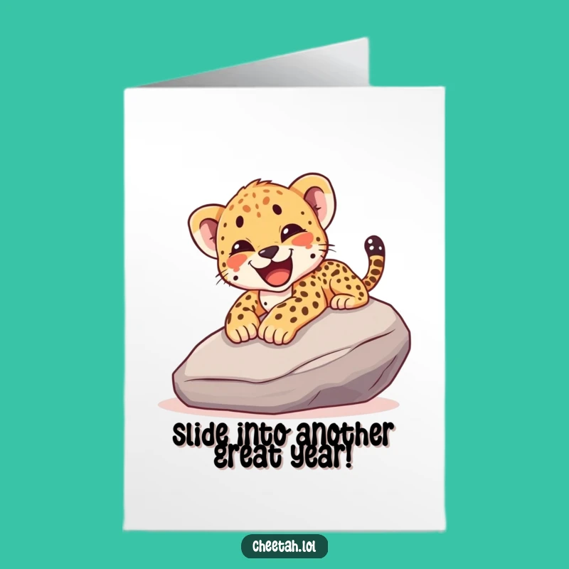 Free Printable Cheetah Cub Birthday Card: Slide into Fun with this Hilarious Downloadable Gift