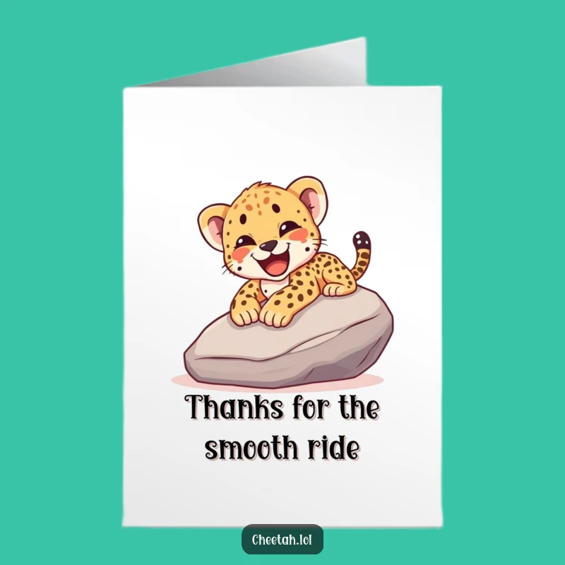 Free Printable Cheetah Cub Thank You Card: A Smooth Ride of Gratitude, Funny Downloadable Gift