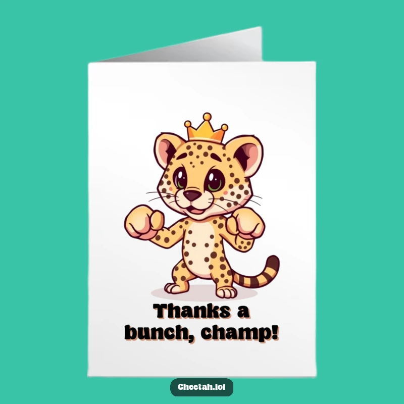 Free Printable Thank You Card: Cheetah Boxer Crown, Funny Downloadable Gift