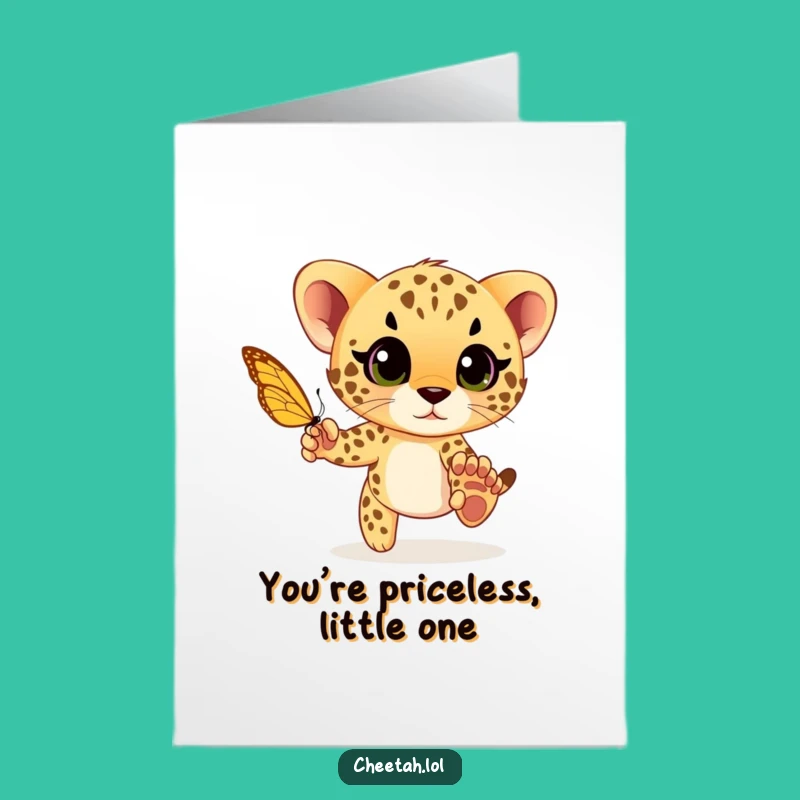 Free Printable Thank You Card: Cheetah Cub Thanks, Playful Downloadable Gift