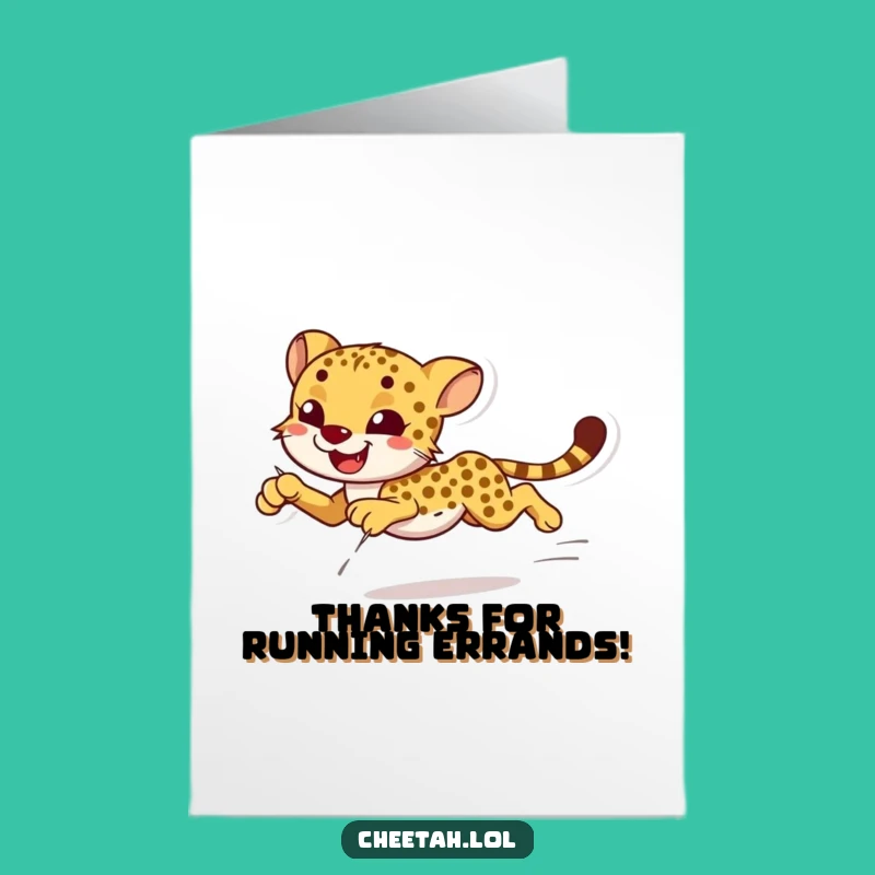Free Printable Thank You Card: Sprinting Cheetah - A Fast & Funny Downloadable Gesture