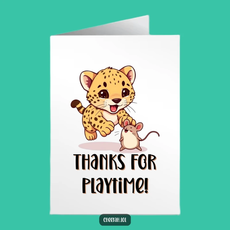 Free Printable Thank You Card: Cheetah Cub - A Cute & Funny Downloadable Gesture