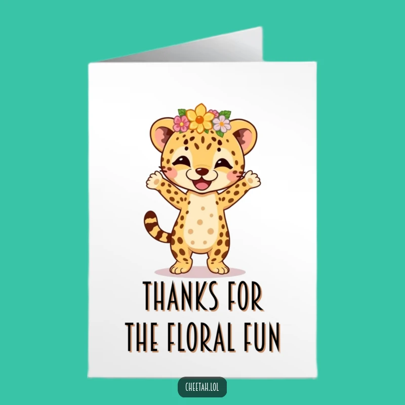 Free Printable Cheetah Thank You Card: Joyful Jig Downloadable Gift for Showing Thanks