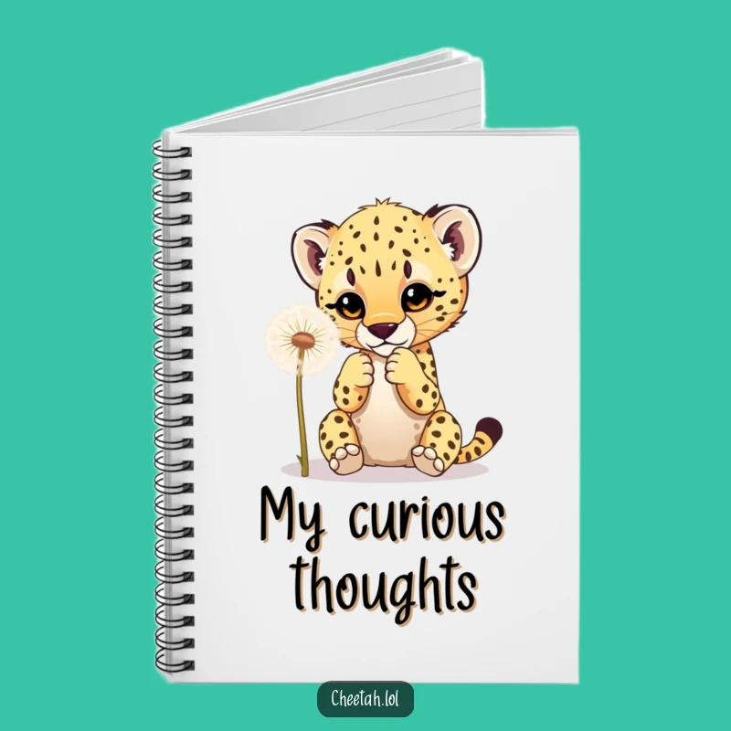 Funny Cheetah Cub Dandelion Notebook: Jot Down Playful Ideas Gift