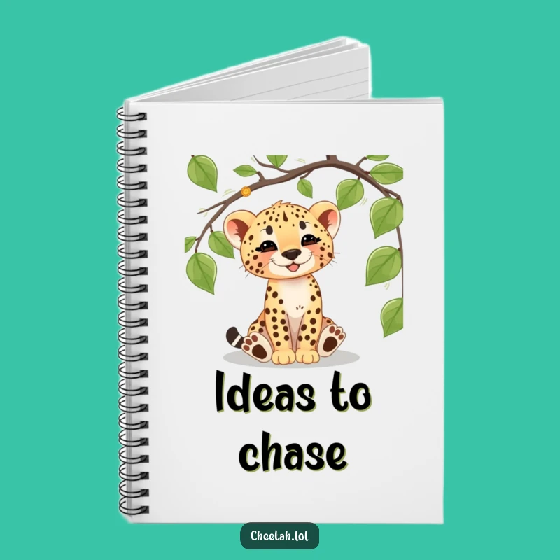 Funny Cheetah Cub Vine Notebook: Jot Down Wild Ideas