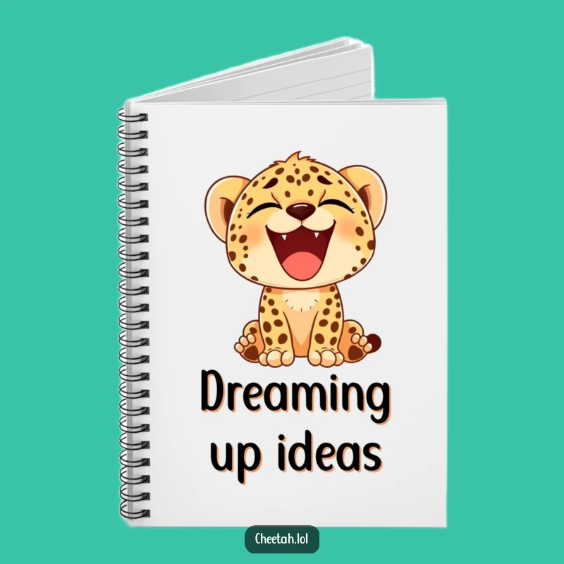 Funny Cheetah Cub Yawn Notebook - Jot Down Your Happy Thoughts