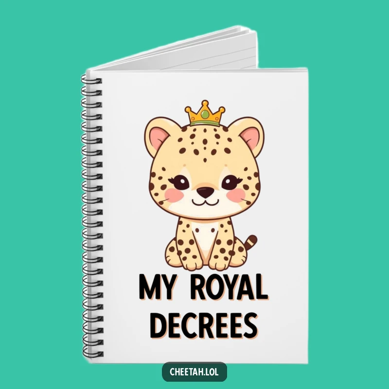Funny Royal Cheetah Notebook: Gentle Thoughts, Regal Style