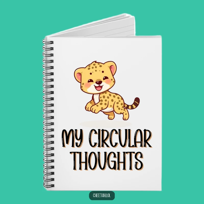 Funny Happy Cheetah Cub Playful Notebook - Journal Your Happy Thoughts!