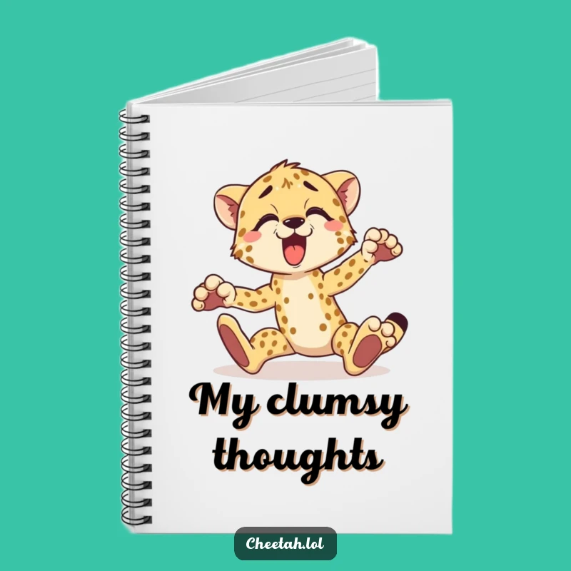 Funny Cheetah Notebook: Jot Down Notes with Tripping Animal Fun