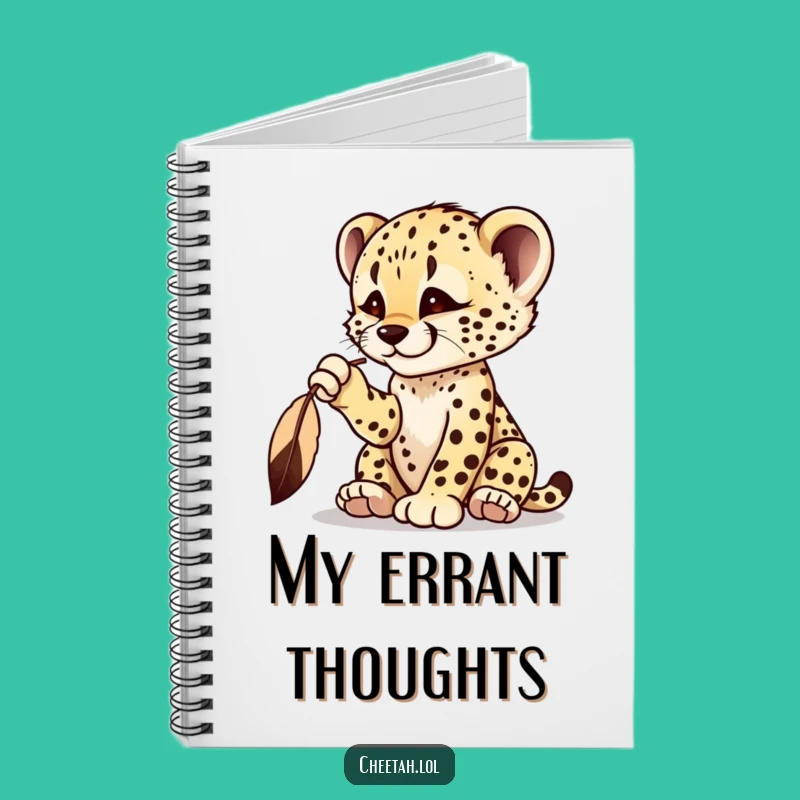 Funny Cheetah Cub Feather Notebook - Jot Down Playful Ideas
