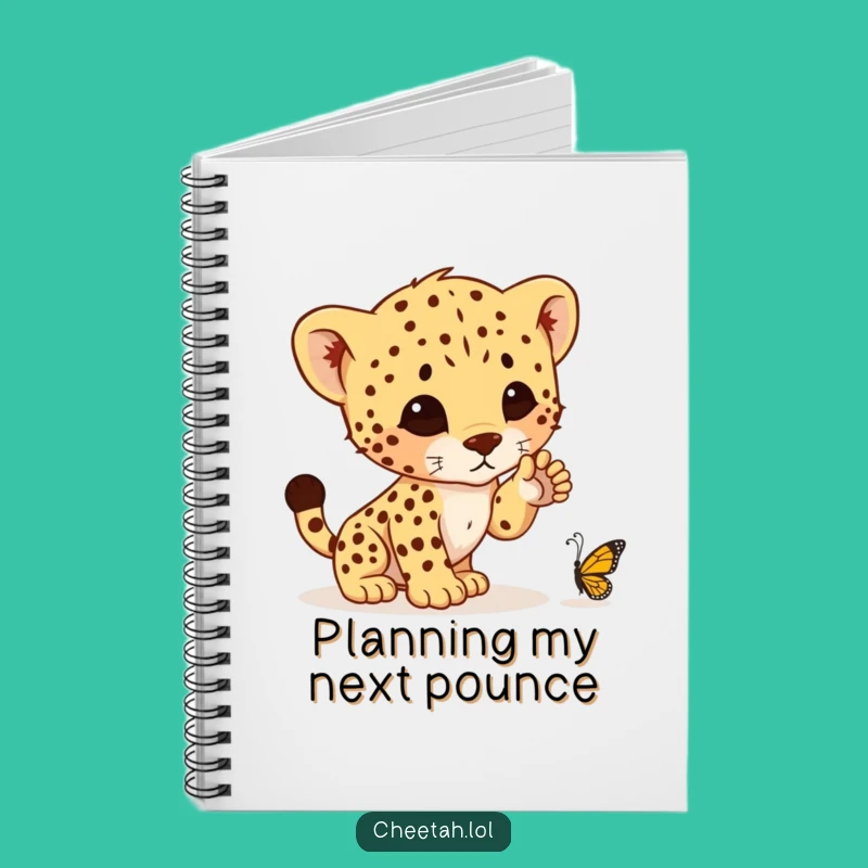 Funny Cheetah Cub Pounce Notebook - Jot Down Laughs, Perfect Gift Journal