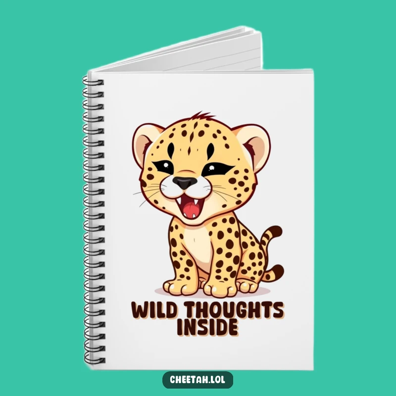 Funny Cheetah Cub Roar Notebook - Tiny Fierce Predator Humor Journal Gift
