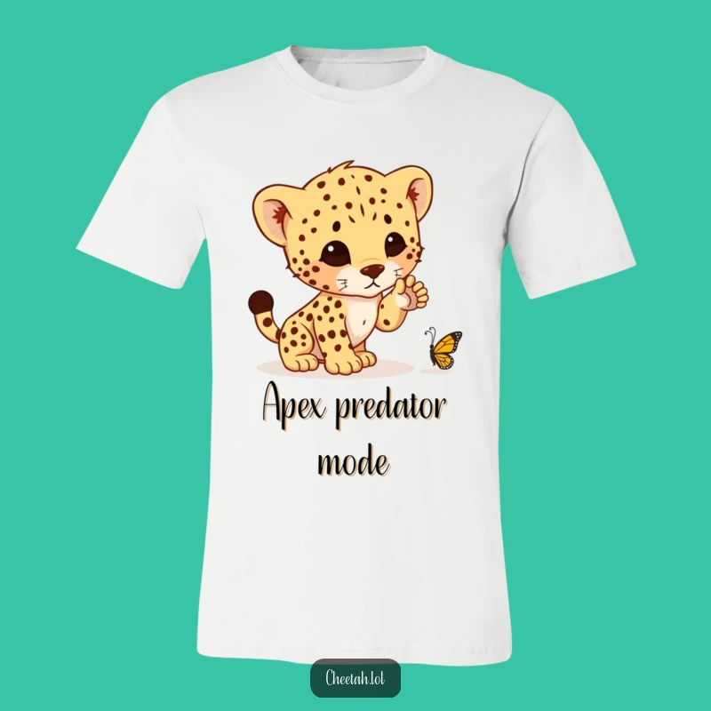 Funny Cheetah Cub Pounce T-Shirt - Cute Playful Hunter Tee, Great Gift Idea