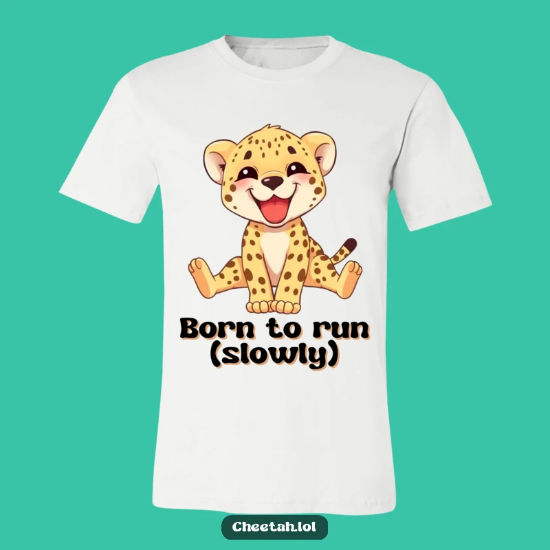 Funny Cheetah Cub Stretching T-Shirt: Adorable Happy Animal Tee Gift