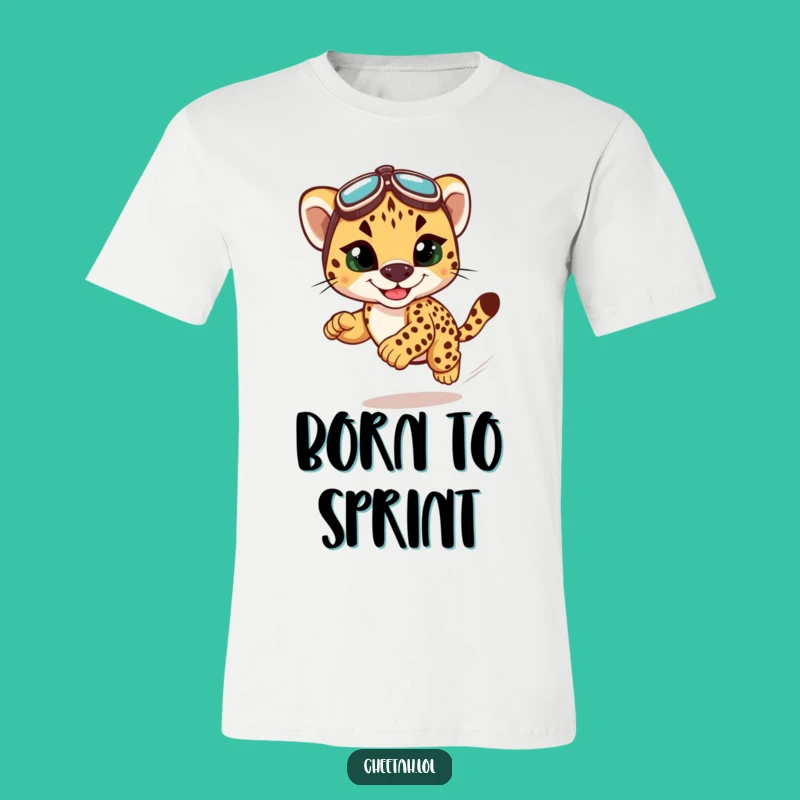 Funny Cheetah Cub Racing T-Shirt - Hilarious Speedster Apparel for Fast Fun