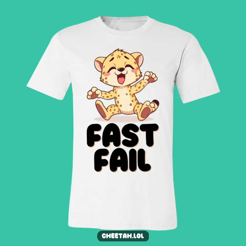 Funny Cheetah T-Shirt: Comedic Tripping Animal Tee for Fun Lovers