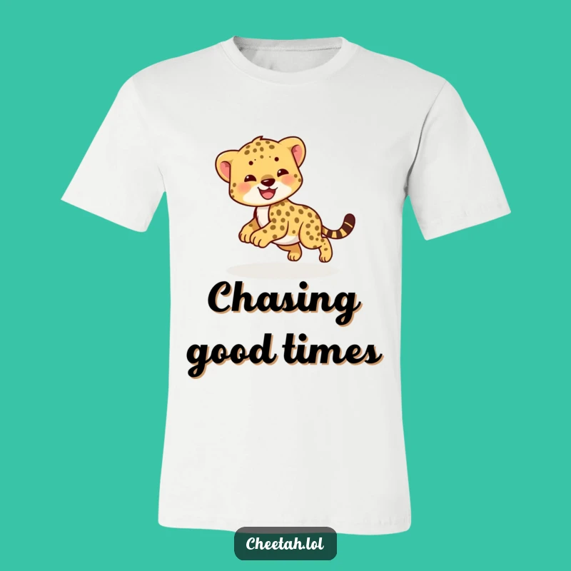 Funny Happy Cheetah Cub Circle Tee - Playful Animal Lover Gift!