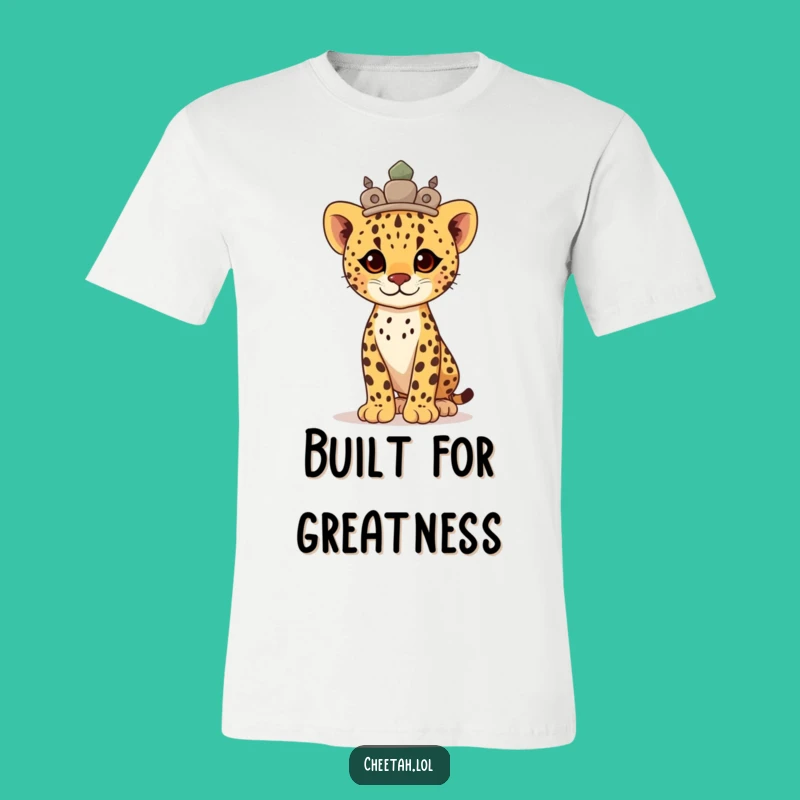 Funny Proud Cheetah Cub Crown T-Shirt: Regal & Strong Tee for Leaders