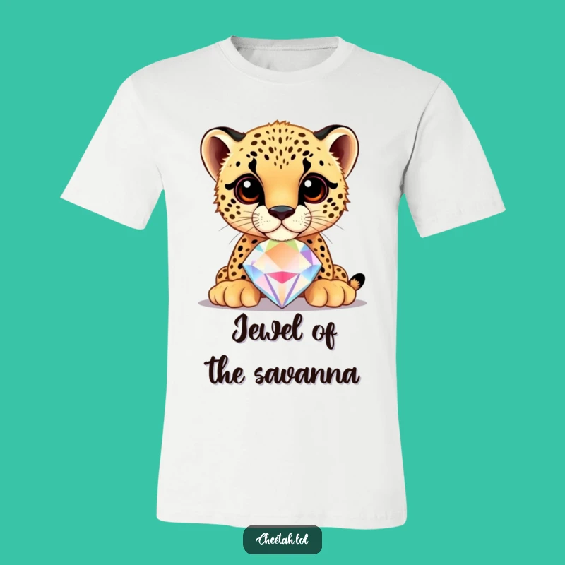 Funny Cheetah Cub Jewel Balance T-Shirt: Sparkling Style Gift
