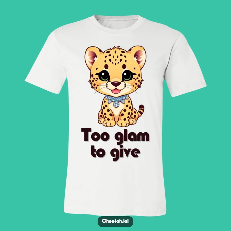 Funny Cheetah Cub Smirk Collar T-Shirt: Sassy Style Statement Gift