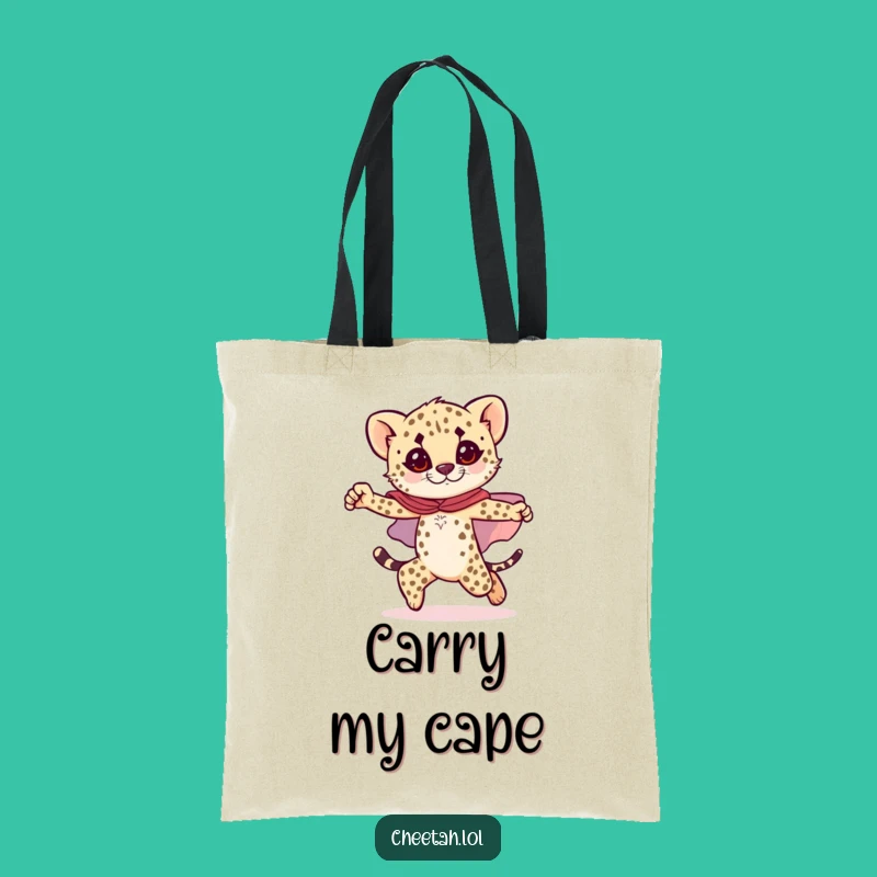 Funny Cheetah Cub Tote Bag: Carry Your Heroism Everywhere You Go