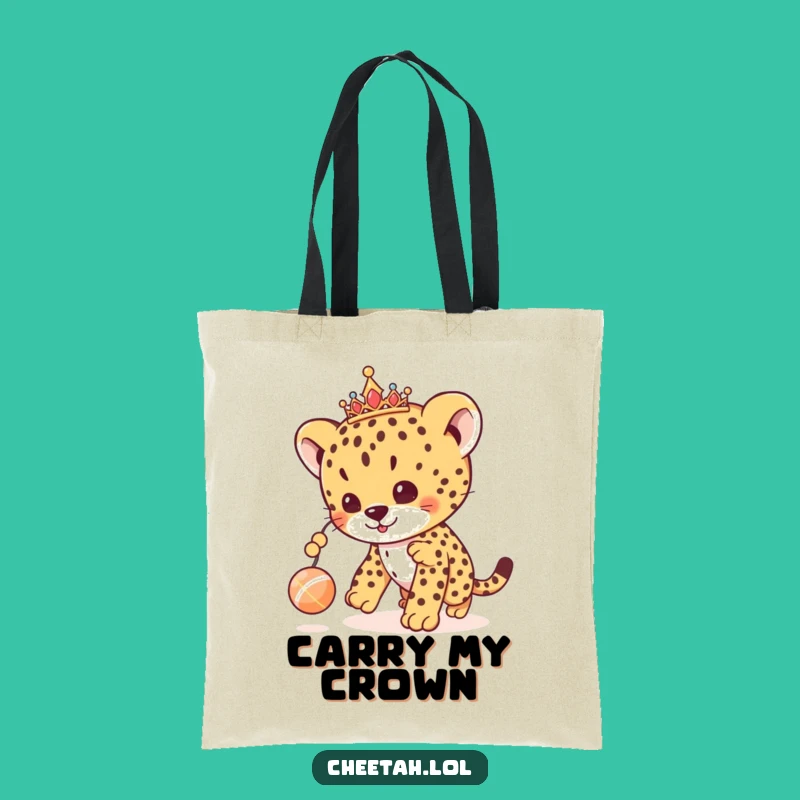Funny Cheetah Cub Tote Bag: Carry Royal Playfulness Everywhere You Go