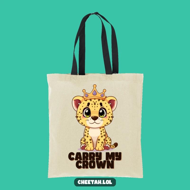 Funny Cheetah Cub Tote Bag: Carry Royal Surprise and Curiosity