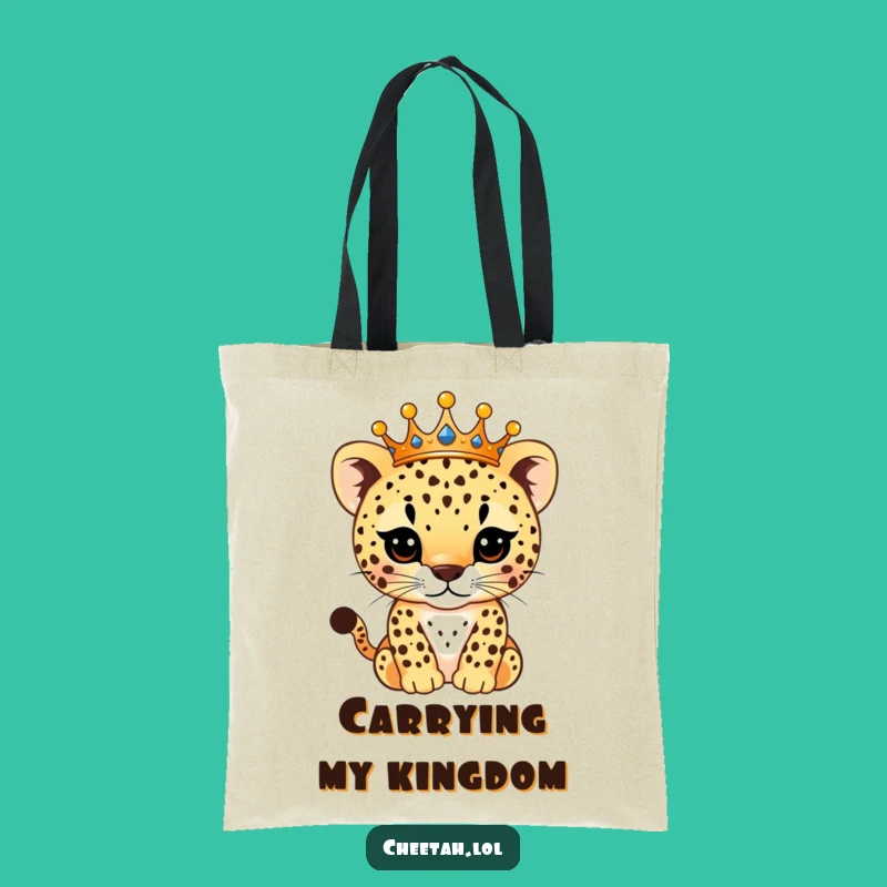 Funny Royal Cub Tote Bag: Sparkly Crown Cheetah Purse, Hilarious Gift Idea