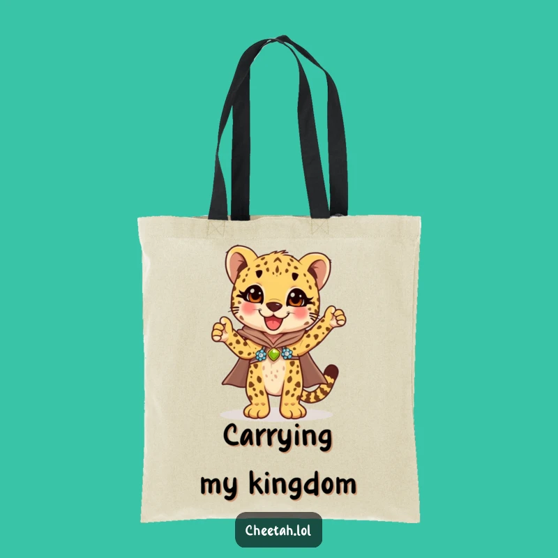 Funny Cheetah Cub Cape Tote Bag: Sparkly & Practical Gift for Cheetah Fans