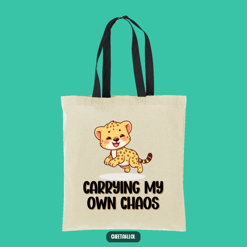 Funny Happy Cheetah Cub Playful Tote Bag - Carry Your Joy!