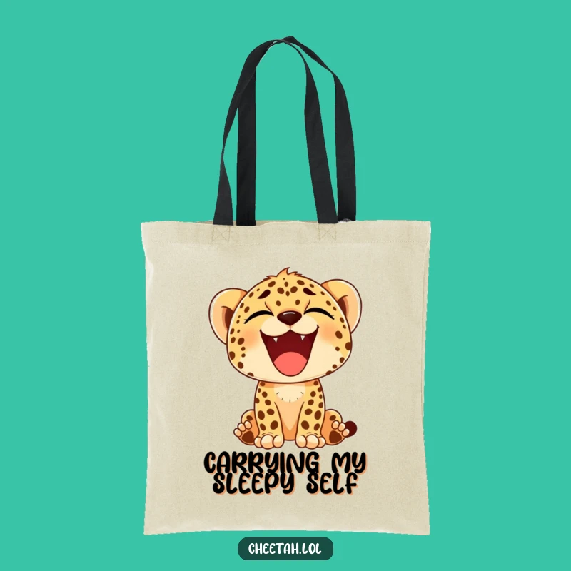 Funny Cheetah Cub Yawn Tote - Carry Your Big Smiles Everywhere
