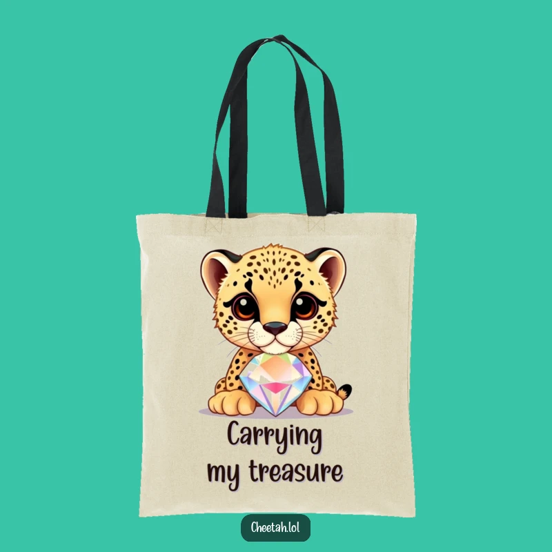 Funny Cheetah Cub Jewel Balance Tote Bag: Carry Your Treasures Gift