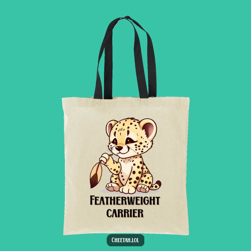 Funny Cheetah Cub Feather Tote Bag - Carry Your Playfulness