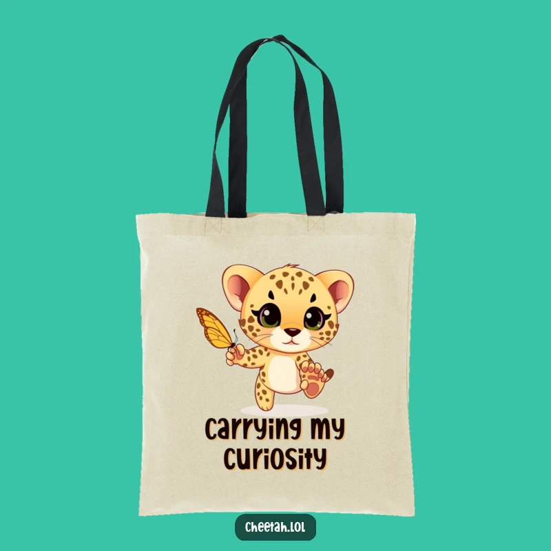 Funny Cheetah Cub Chase Tote Bag: Carry Your Joyful Essentials