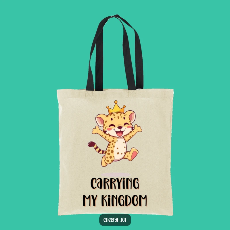 Funny Cheetah Cub Crown Tote Bag - Carry Your Majesty