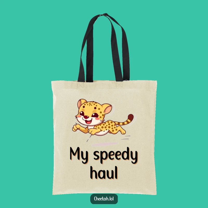 Funny Cheetah Sprint Tote Bag: Carry Your Essentials with Wild Style