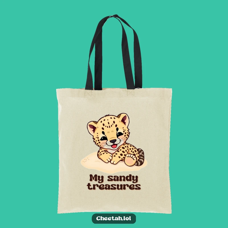 Funny Cheetah Cub Tote Bag: Carry Fun with a Rolling Character, Everyday Gift